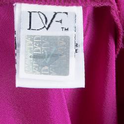 Pre Owned Diane Von Furstenberg Pink Silk Janeta Pants M