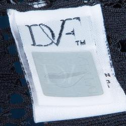 Pre Owned Diane Von Furstenberg Black Lace Colette Embellished Top S