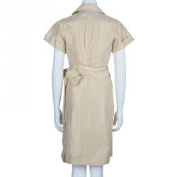 Pre Owned Diane Von Furstenberg Beige Safaya Utility Dress M