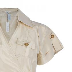 Pre Owned Diane Von Furstenberg Beige Safaya Utility Dress M