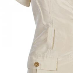 Pre Owned Diane Von Furstenberg Beige Safaya Utility Dress M