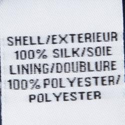 Pre Owned Diane Von Furstenberg Navy Blue Printed Parry Chiffon Long Sleeve Dress M