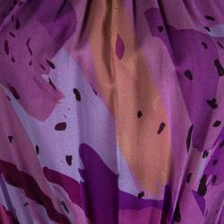 Pre Owned Diane Von Furstenberg Purple Printed Silk Camila Maxi Dress M