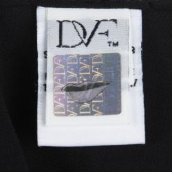 Pre Owned Diane Von Furstenberg Monochrome Zebra Printed Silk Simonia Gown S