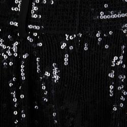 Pre Owned Diane Von Furstenberg Black Silk Sequined Aleah Shorts S