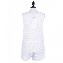 Diane Von Furstenberg White Cotton Lace Romper M