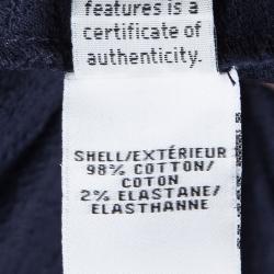 Pre Owned Diane Von Furstenberg Blue Textured Cotton Nicola Trousers XS