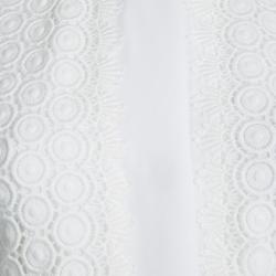 Pre Owned Diane Von Furstenberg White Waldorf Cosmic Lace Cocktail Coat XS