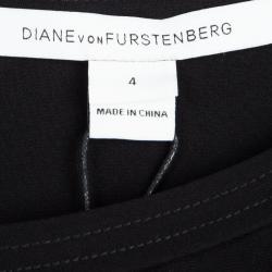Diane Von Furstenberg Black Long Sleeve Belted Gwynne Jumpsuit S