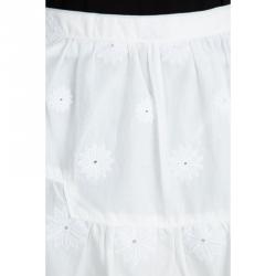 مملوكة مسبقًا Diane Von Furstenberg White Cotton Sadey Eyelet Skirt XS