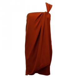 Pre Owned Diane Von Furstenberg Red One Shoulder Valetta Dress L