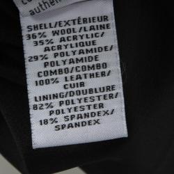 Pre Owned Diane Von Furstenberg Monochrome Jacquard Leather Trim Esther Jacket M