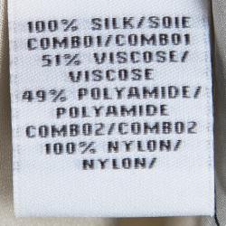 Pre Owned Diane Von Furstenberg Monochrome Lace Detail Draped Talitha Top XS