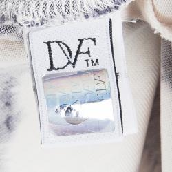 Pre Owned Diane Von Furstenberg Multicolor Printed Silk New Julian Two Wrap Dress M