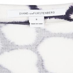 Pre Owned Diane Von Furstenberg Multicolor Printed Silk New Julian Two Wrap Dress M