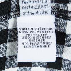 Pre Owned Diane Von Furstenberg Monochrome Gingham Plaid Genesis Top and Pant Set S