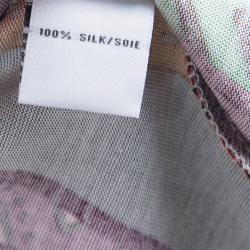 Pre Owned Diane Von Furstenberg Multicolor Printed Jersey New Julian Two Wrap Dress S