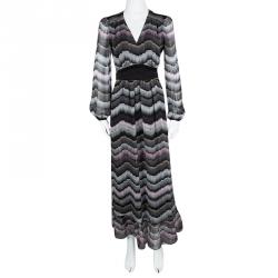 Pre Owned Diane Von Furstenberg Multicolor Printed Silk Lizbeth Maxi Dress S