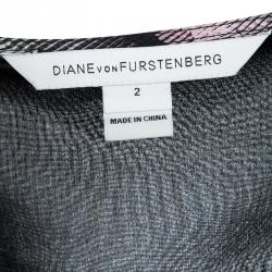 Pre Owned Diane Von Furstenberg Multicolor Printed Silk Lizbeth Maxi Dress S