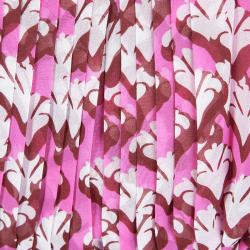 Pre Owned Diane Von Furstenberg Pink Floral Print Pleated Sleeveless Ria Dress L