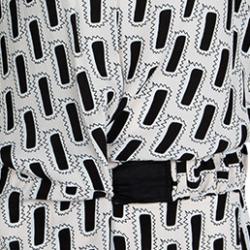 Pre Owned Diane Von Furstenberg Monochrome Printed Crepe Gagon Dress L