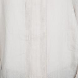 Pre Owned Diane Von Furstenberg New Moon Grey Long Sleeve Elima Blouse L