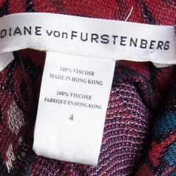 Pre Owned Diane Von Furstenberg Multicolor Jacquard Knit Sleeveless Lara Dress S