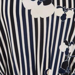 Pre Owned Diane Von Furstenberg Multicolor Striped Silk Belted Florence Dress M