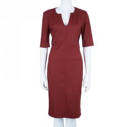 Pre Owned Diane Von Furstenberg Aurora Wool Sheath Dress L