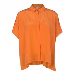 Pre Owned Diane von Furstenberg Tangerine New Eris Top S