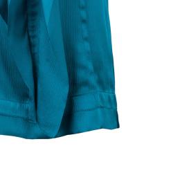 Pre Owned Diane Von Furstenberg Turquoise Silk Ayala Top S