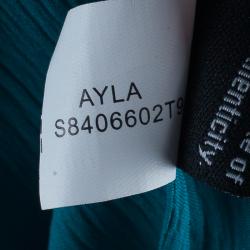 Pre Owned Diane Von Furstenberg Turquoise Silk Ayala Top S