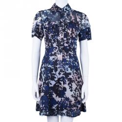 Pre Owned Diane Von Furstenberg Blue Keane Dress S