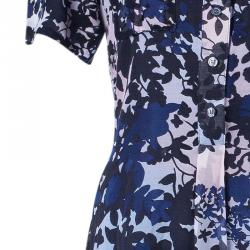 Pre Owned Diane Von Furstenberg Blue Keane Dress S