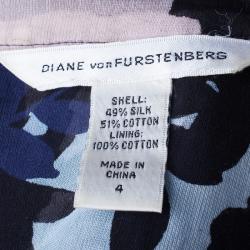 Pre Owned Diane Von Furstenberg Blue Keane Dress S
