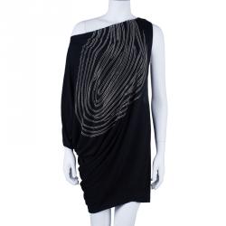 Pre Owned Diane Von Furstenberg Wilma Joon Jersey Black Dress