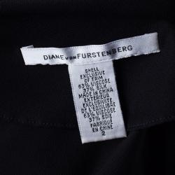 Pre Owned Diane Von Furstenberg Wilma Joon Jersey Black Dress