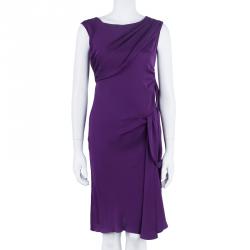 Pre Owned Diane Von Furstenberg Purple Bec Dress S