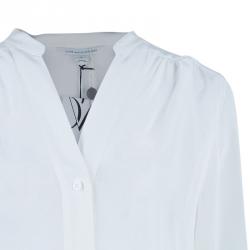 Pre Owned Diane Von Furstenberg White Harlow Blouse M
