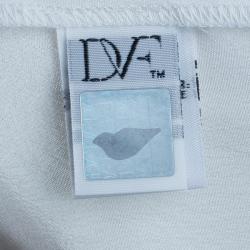 Pre Owned Diane Von Furstenberg White Harlow Blouse M