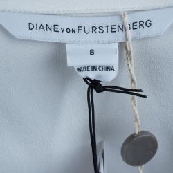 Pre Owned Diane Von Furstenberg White Harlow Blouse M