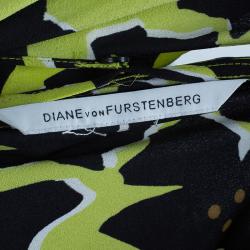 Pre Owned Diane Von Furstenberg Theresa Printed Top L