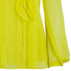 Pre Owned Diane Von Furstenberg Yellow Kelly Top L