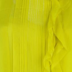 Pre Owned Diane Von Furstenberg Yellow Kelly Top L