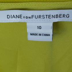 Pre Owned Diane Von Furstenberg Yellow Kelly Top L