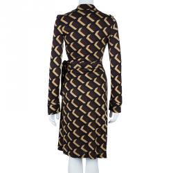 Pre Owned Diane von Furstenberg Vintage Geo Print Jeanne Wrap Dress S