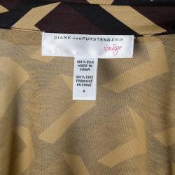 Pre Owned Diane von Furstenberg Vintage Geo Print Jeanne Wrap Dress S