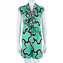 Pre Owned Diane Von Furstenberg Zebina Printed Playsuit M