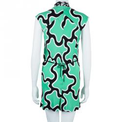 Pre Owned Diane Von Furstenberg Zebina Printed Playsuit M