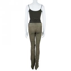Pre Owned Diane Von Furstenberg Gretel Weathered Leather Pants S
